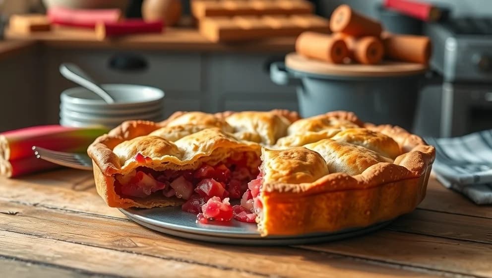 Knäckig rabarberpaj från Fredriks fika